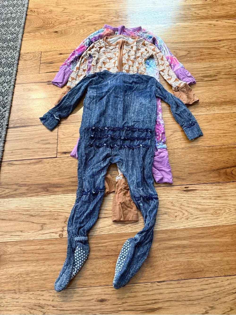 Little Sleepies/Kickee Pants Bamboo Pajama Bundle Size 6-12 Months.